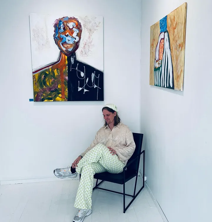 During an art exhibition.